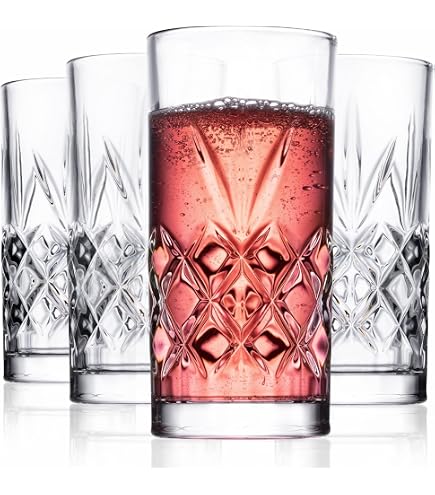 Amazon.com | Amehla 14-ounce Highball Glass, Japanese Diamond Cut